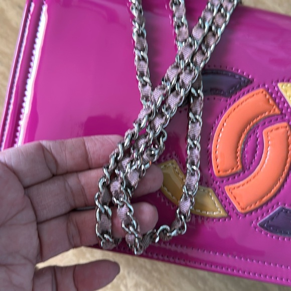 🔥 price drop! Chanel pink Patent Leather Multicolor CC Flap Chain Bag - Picture 9 of 17